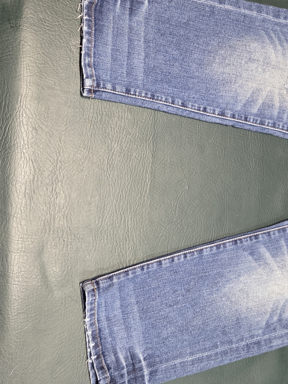 **Just USA Women's Slim Straight Distressed Blue Jeans** - Picture 2 of 8